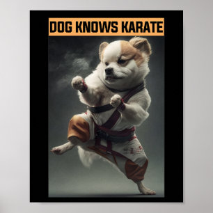 Lustiger Hund kennt Karate Poster