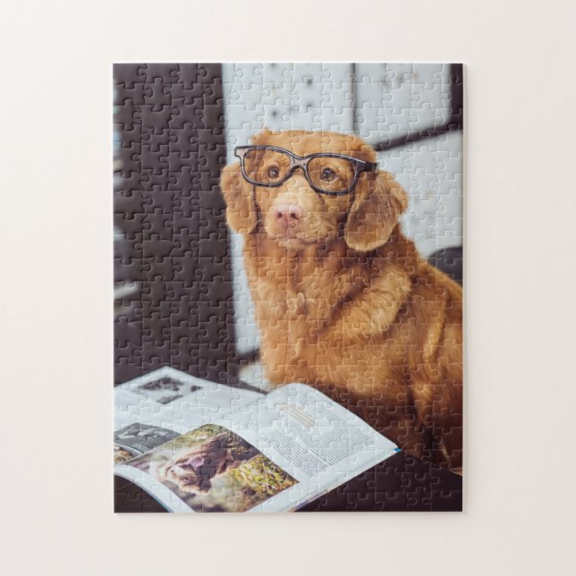 Lustiger Hund liest (Vertikal)