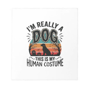 Lustiger Hund-Mensch-Kostüm Halloween Vintage Hund Notizblock