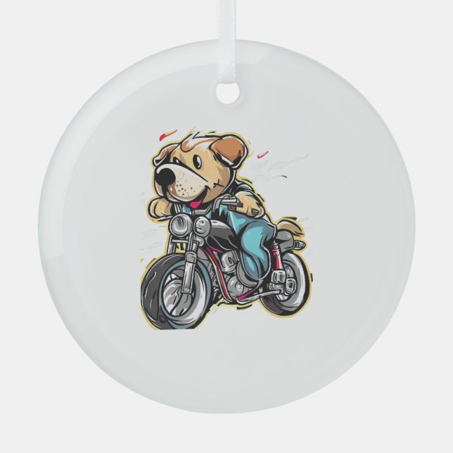 lustiger Hund Ornament Aus Glas (Vorderseite)