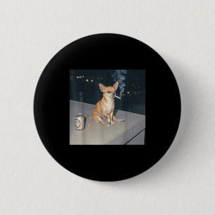 Lustiger Hund raucht Chihuahua-Meme-Zigarette Bier Button