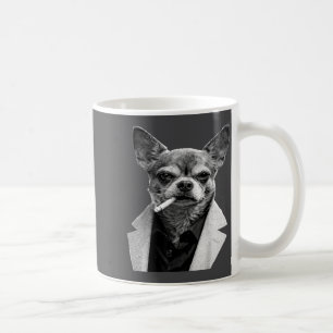 Lustiger Hund raucht Zigarette Chihuahua Meme Humo Kaffeetasse