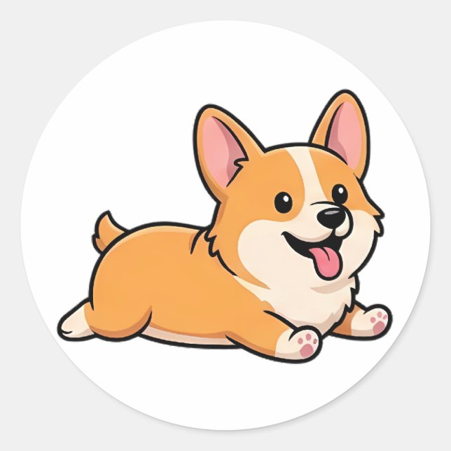 Lustiger Hund  Runder Aufkleber (Vorderseite)