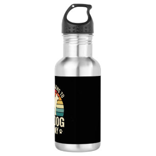 Lustiger Hund spricht Retro-Sonnenuntergang Edelstahlflasche