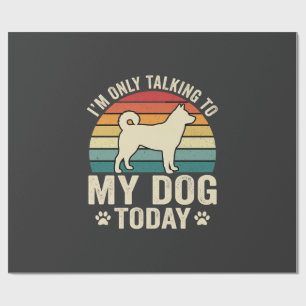 Lustiger Hund spricht Retro-Sonnenuntergang Geschenkpapier
