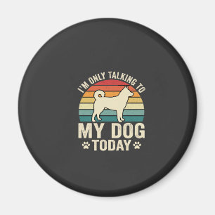 Lustiger Hund spricht Retro-Sonnenuntergang Magnet
