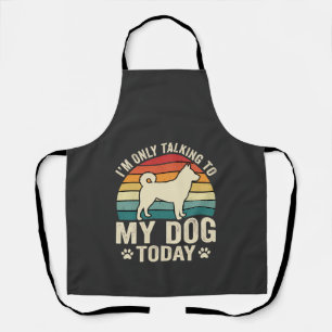 Lustiger Hund spricht Retro-Sonnenuntergang Schürze
