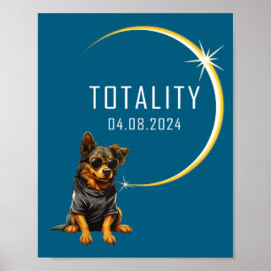Lustiger Hund Totale Sonnenfinsternis Totalität Poster