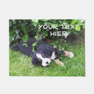 lustiger Hund und Ihr Text Fußmatte