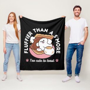 Lustiger Hund und S'more-Design – Kawaii-Haustierl Fleecedecke