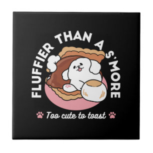Lustiger Hund und S'more-Design – Kawaii-Haustierl Fliese