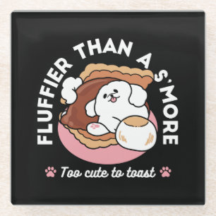 Lustiger Hund und S'more-Design – Kawaii-Haustierl Glasuntersetzer