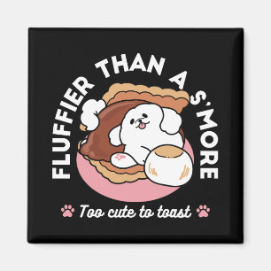 Lustiger Hund und S'more-Design – Kawaii-Haustierl Magnet