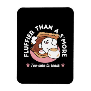 Lustiger Hund und S'more-Design – Kawaii-Haustierl Magnet