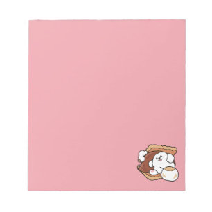 Lustiger Hund und S'more-Design – Kawaii-Haustierl Notizblock