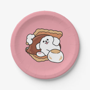 Lustiger Hund und S'more-Design – Kawaii-Haustierl Pappteller
