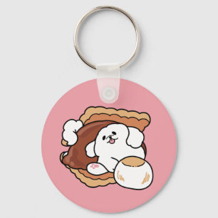 Lustiger Hund und S'more-Design – Kawaii-Haustierl Schlüsselanhänger