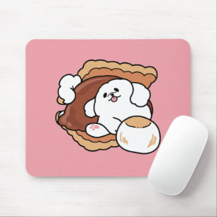 Lustiger Hund und S'more-Design – Kawaii-Hunde-Lie Mousepad