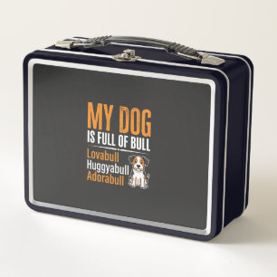 Lustiger Hund voller Stier-Design Metall Brotdose