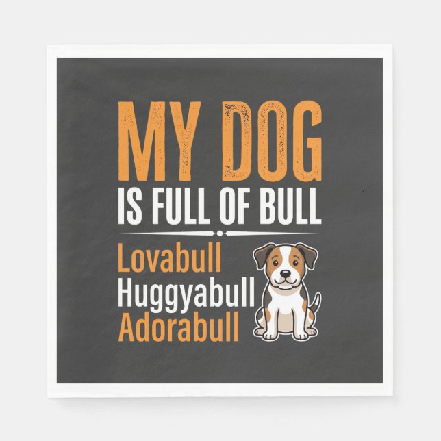 Lustiger Hund voller Stier-Design Serviette (Vorderseite)