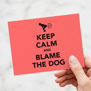 Lustiger Hunde-Flatulenz-Witz Keep Calm Parodie Postkarte