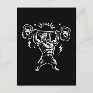 Lustiger Hunde-Gym-Workout Hilarisches Gewichthebe Postkarte