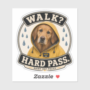 Lustiger Hunde-Regentag-Aufkleber   Gassi gehen? L Aufkleber