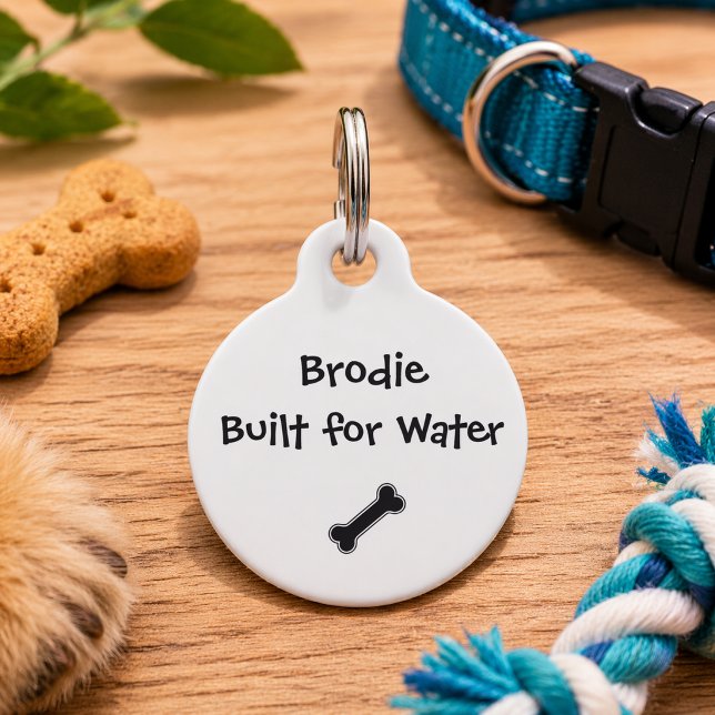 Lustiger Hunde-Zitat mit Telefonnummer | Benutzerd Haustiermarke (Von Creator hochgeladen)