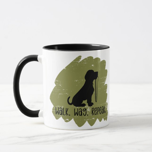 Lustiger Hundeausführer  Tasse (Links)