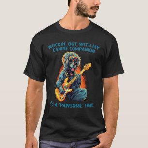 Lustiger Hundebegleiter Rockband mit E-Gitarre T-Shirt