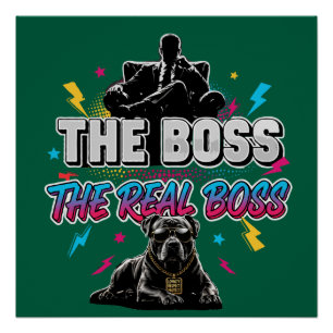 Lustiger Hundebesitzer "Der wahre Boss" Pitbull De Poster