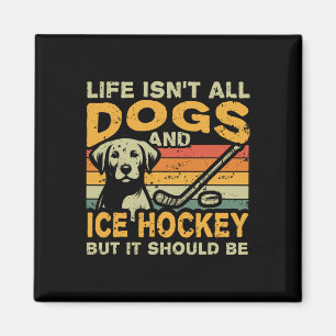 Lustiger Hundebesitzer und Eishockeyfan Geschenk U Magnet