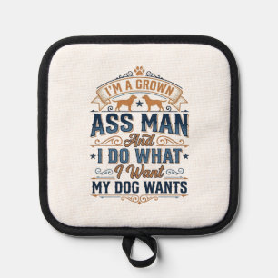 Lustiger Hundebesitzer-Zitat Vintage-Vektordesign_ Topflappen