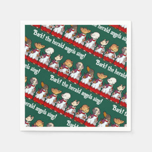 Lustiger Hundechor Bellt! Weihnachtslied Wortspiel Serviette