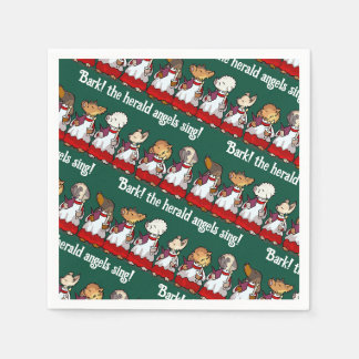 Lustiger Hundechor Bellt! Weihnachtslied Wortspiel Serviette