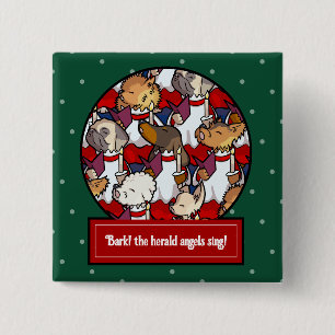 Lustiger Hundechor Weihnachtslied Mops Wortspiel C Button