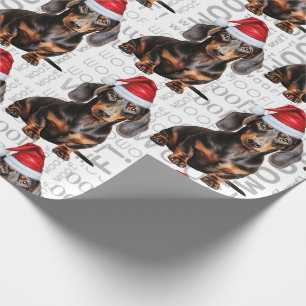 Lustiger Hundeliebhaber Glatter Dachshund in einem Geschenkpapier
