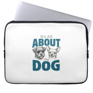 Lustiger Hundeliebhaber Vintage-Gravur Grafik_1 Laptopschutzhülle