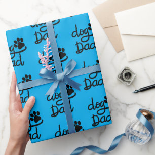 Lustiger Hundepfotenabdruck Hund Papa Geschenkpapier