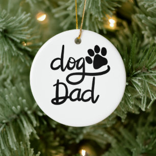Lustiger Hundepfotenabdruck Hund Papa Keramik Ornament