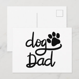 Lustiger Hundepfotenabdruck Hund Papa Postkarte