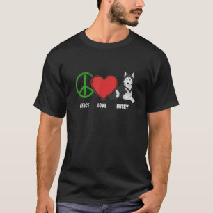 Lustiger Husky Grafik Für Frauen Mädchen Frieden L T-Shirt