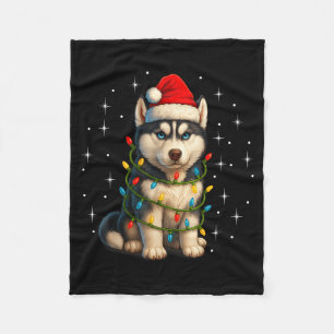 Lustiger Husky-Hund Weihnachten Pj Schlafanzug Män Fleecedecke