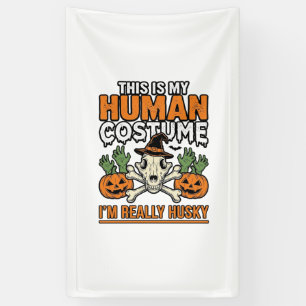 Lustiger Husky-Menschen-Kostüm Halloween-Hund-Shir Banner