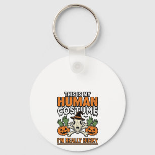 Lustiger Husky-Menschen-Kostüm Halloween-Hunde-Shi Schlüsselanhänger