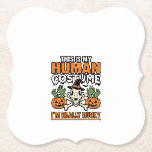 Lustiger Husky-Menschen-Kostüm Halloween-Hunde-Shi Untersetzer