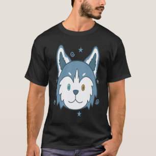 Lustiger Husky-Schlittenhund mit farbenfrohen Auge T-Shirt