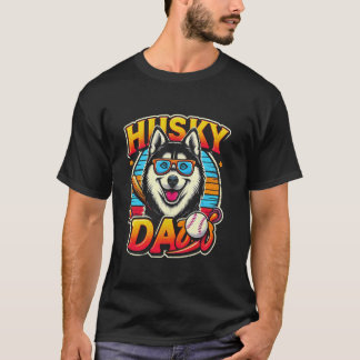 Lustiger Husky-Vater Sibirischer Husky Hund Hausti T-Shirt