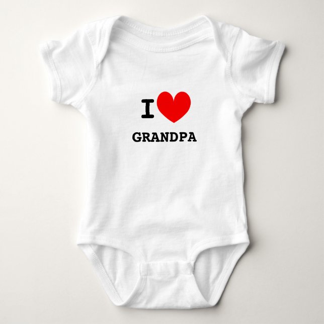 Lustiger i-Herzgroßvater-Säuglingsbodysuit | Baby Strampler (Vorderseite)
