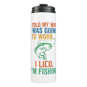Lustiger Ich Habe Gelogen Ich Fische Ehemann Fisch Thermosbecher